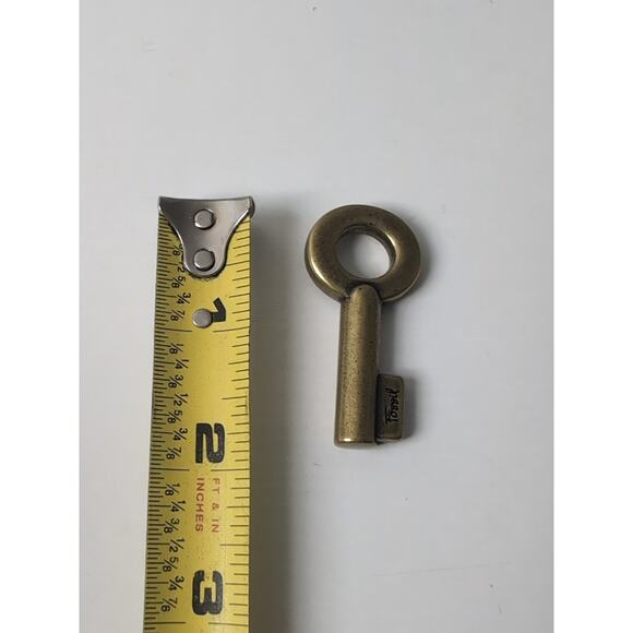 FOSSIL BRASS KEY CHARM HANG TAG Key Fossil Logo Key Only - Picture 5 of 6